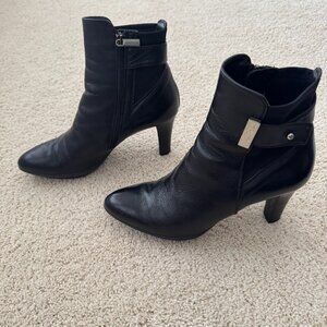 Classic black leather Aquatalia booties, 9.5